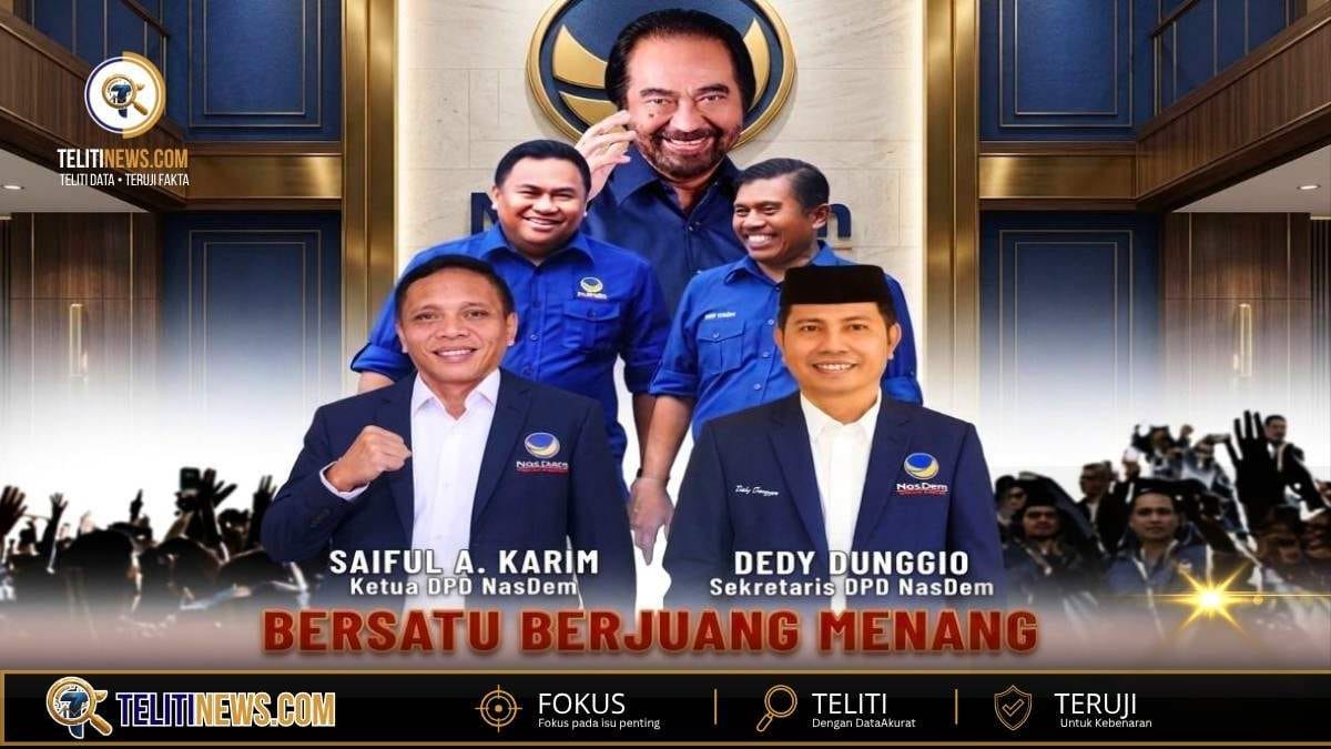Saiful A. Karim dan Dedy Dunggio ditetapkan sebagai Ketua dan Sekretaris DPD Partai NasDem Gorontalo Utara periode 2025-2029.