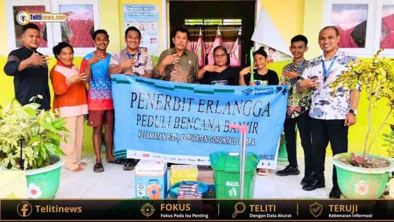 PSSI Gorontalo Utara dan Penerbit Airlangga Salurkan Bantuan Pendidikan bagi Sekolah Terdampak Banjir di Biau