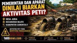 Aktivitas PETI menggunakan tromol di Desa Juria Kabupaten Gorontalo.