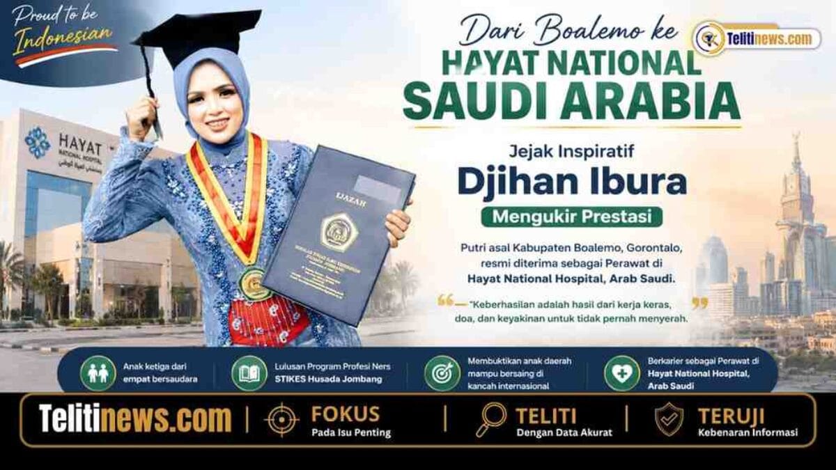 Djihan Ibura, perawat asal Boalemo, Gorontalo, yang diterima bekerja di Hayat National Hospital Arab Saudi.