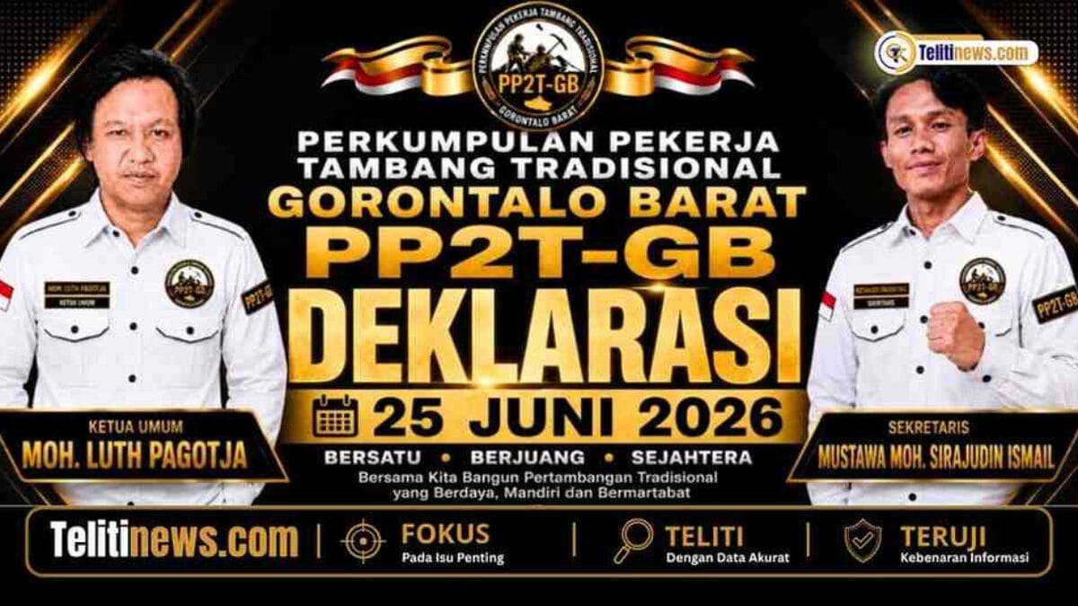 Deklarasi Perkumpulan Pekerja Tambang Tradisional Gorontalo Barat (PP2T-GB) di Desa Molosipat, Popayato Barat, Pohuwato.