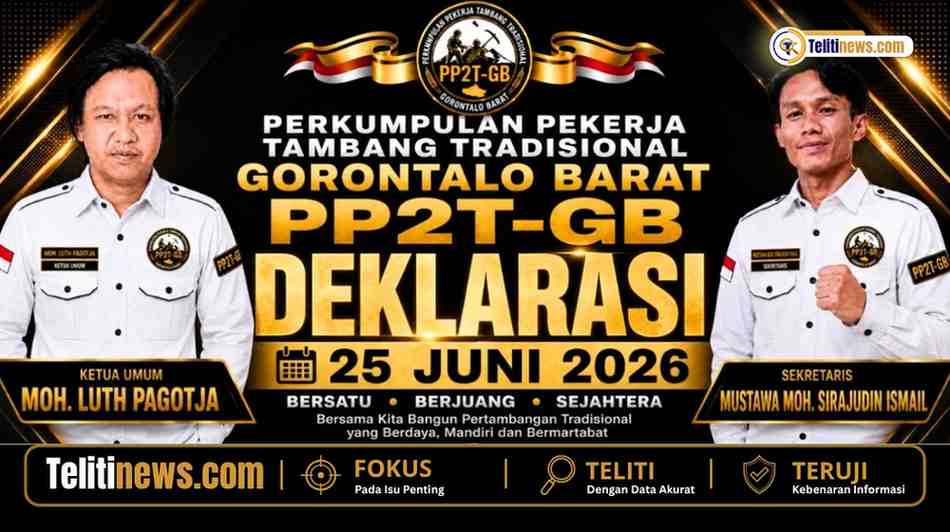 Deklarasi Perkumpulan Pekerja Tambang Tradisional Gorontalo Barat (PP2T-GB) di Desa Molosipat, Popayato Barat, Pohuwato.