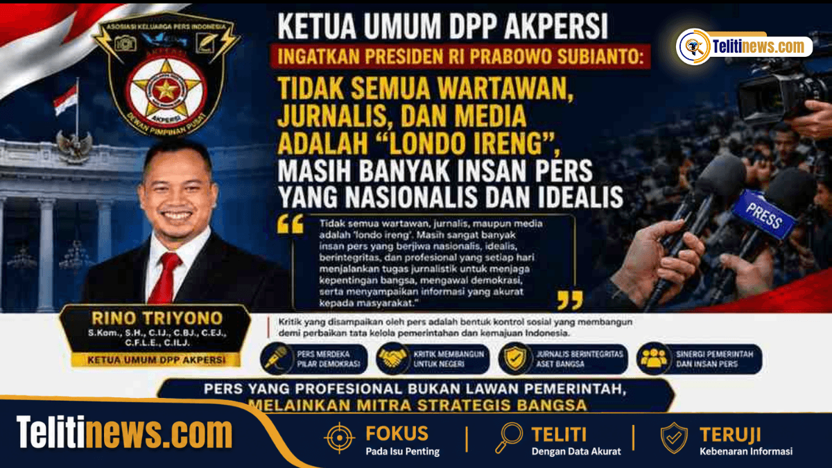 Ketua Umum DPP AKPERSI Rino Triyono menyampaikan pernyataan resmi mengenai istilah "londo ireng" yang disampaikan Presiden Prabowo Subianto.
