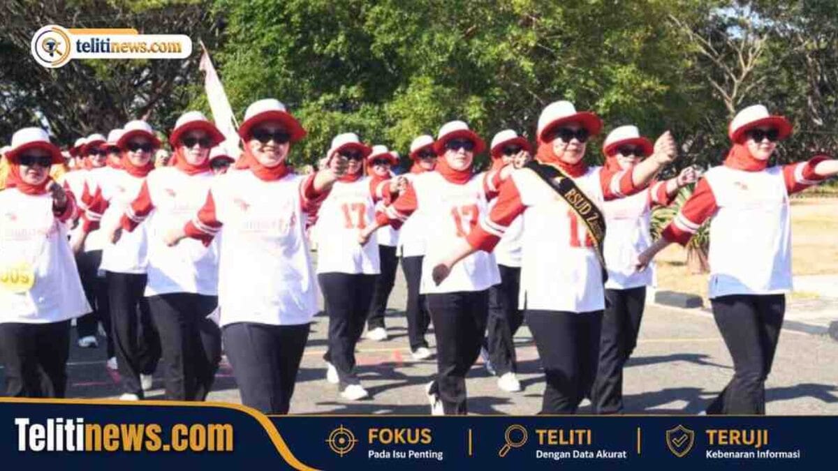 Keluarga besar RSUD ZUS tampil kompak mengikuti gerak jalan HUT ke-81 RI di Gorontalo Utara