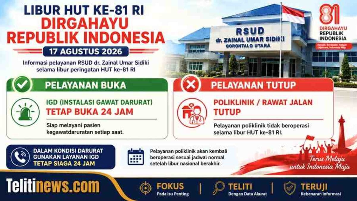 Libur HUT ke-81 RI, IGD RSUD ZUS Tetap Buka 24 Jam, Poliklinik Tutup