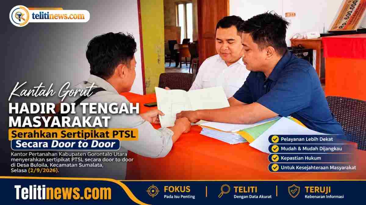 Kantah Gorut Hadir di Tengah Masyarakat, Serahkan Sertipikat PTSL Secara Door to Door