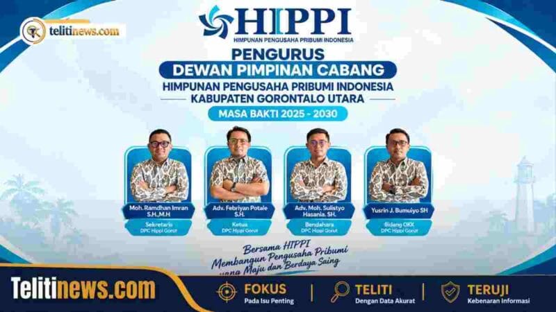 DPC HIPPI Gorut Resmi Dikukuhkan, Febriyan Potale Pimpin Kepengurusan Masa Bakti 2025–2030