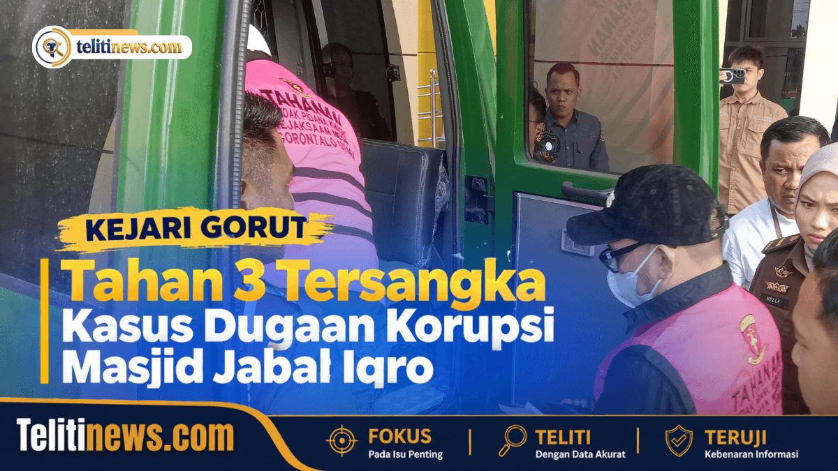 Kejari Gorontalo Utara tahan 3 tersangka kasus dugaan korupsi pembangunan Masjid Jabal Iqro.